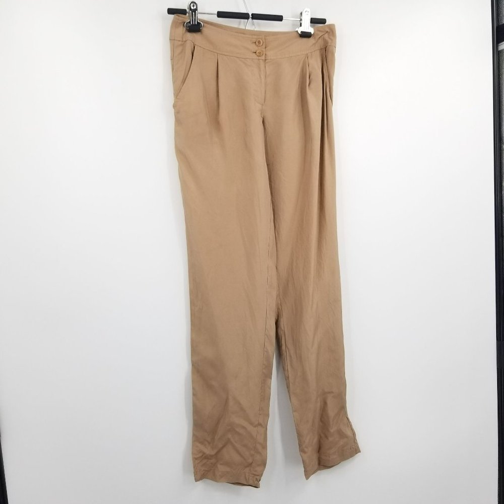 Trouve Women's Straight Leg Convertible Roll Tab Leg Pants In Brown Size 0